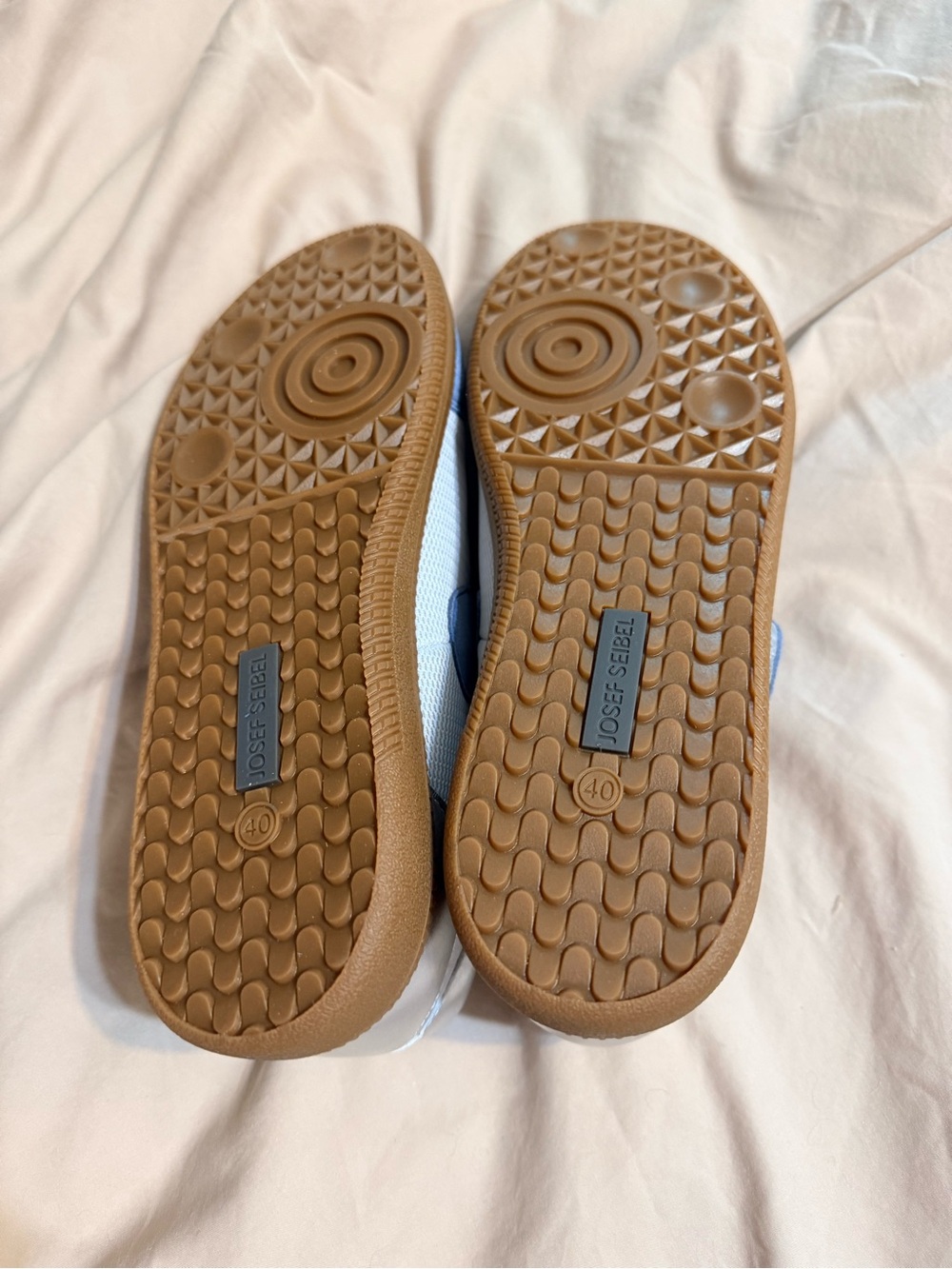 Josef Seibel White Sneakers with Brown Rubber Soles
